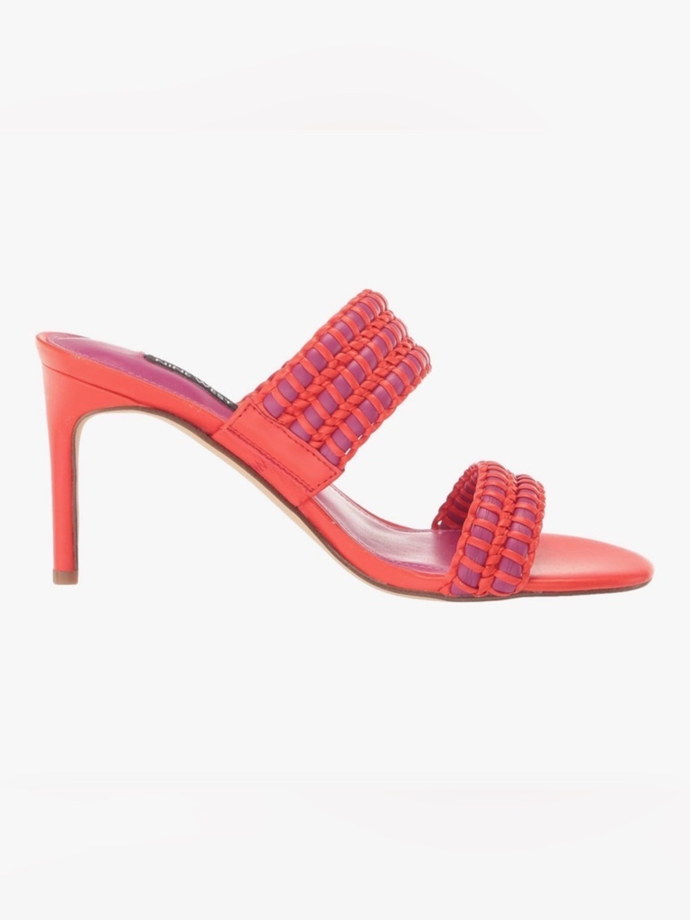 Nine West Orange Pause Heeled Slide Sandals Size 9 - Picture 2 of 9